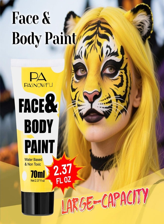 PASNOWFU Yellow Face Paint 70ml Large Tube, Water-Based Full Coverage Body Paint for Creative SFX Makeup, Non-Toxic Face Body Paint for Adults Halloween SFX Cosplay Makeup, Theater, Stage shows - Image 2